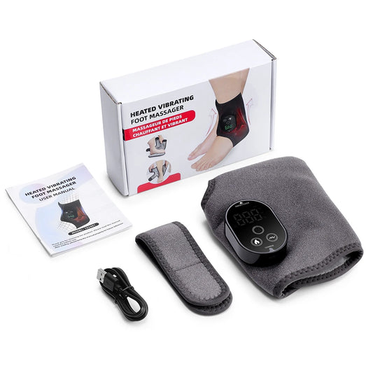 Electric Foot Ankle Massager 6 Levels Heating 3 Levels Vibration Massage Ankle Brace Rechargeable Feet Ankle Support Belt